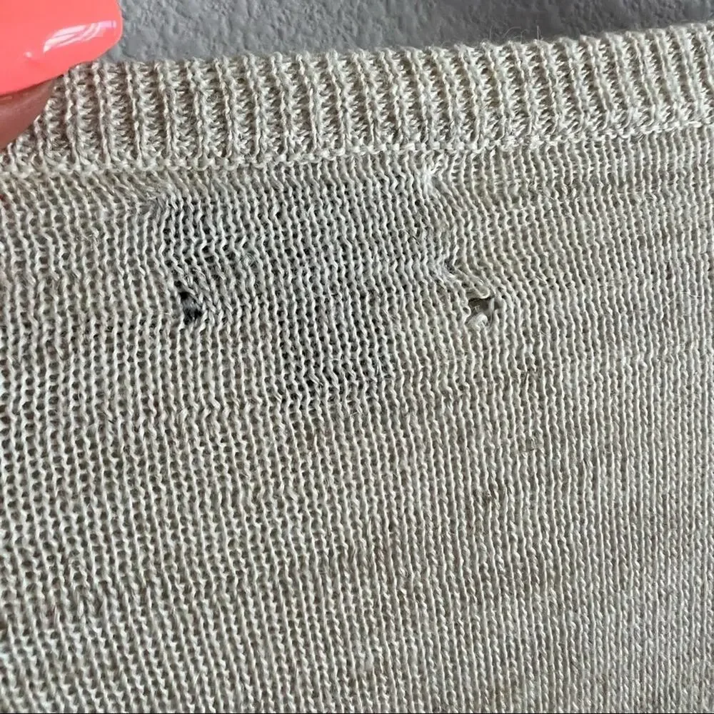 J. Crew Neutral Linen Wool Alpaca Blend Sweater Long Sleeve Shirt Large